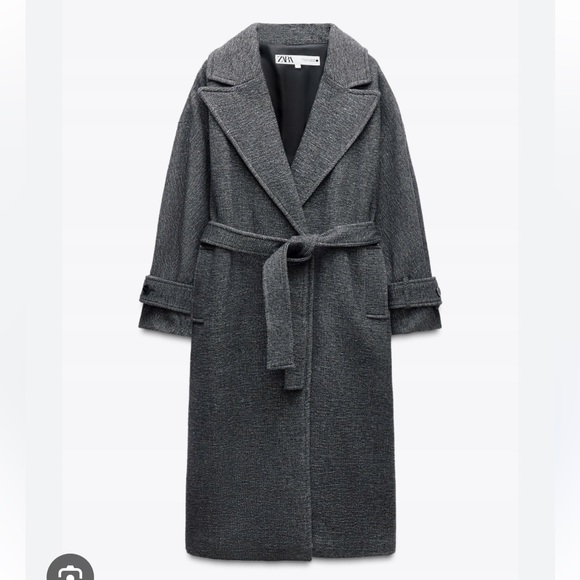 ZARA MANTECO WOOL BLEND BELTED COAT - Picture 5 of 11